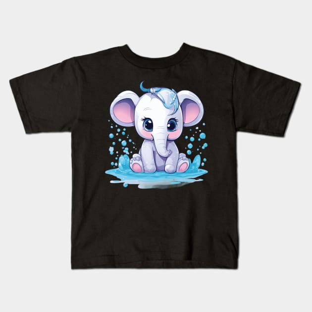 Baby Elephant Kids T-Shirt by animegirlnft